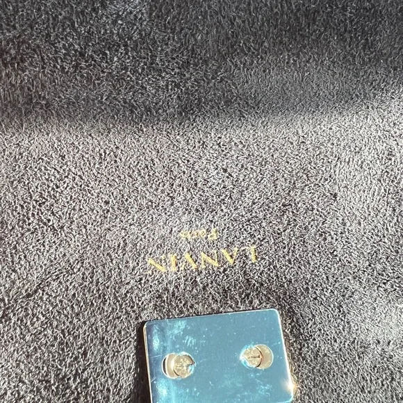 LANVIN Lamb Leather Crossbody Bag Logo Chain Trim & Strap Magnetic Flap - Picture 11 of 17